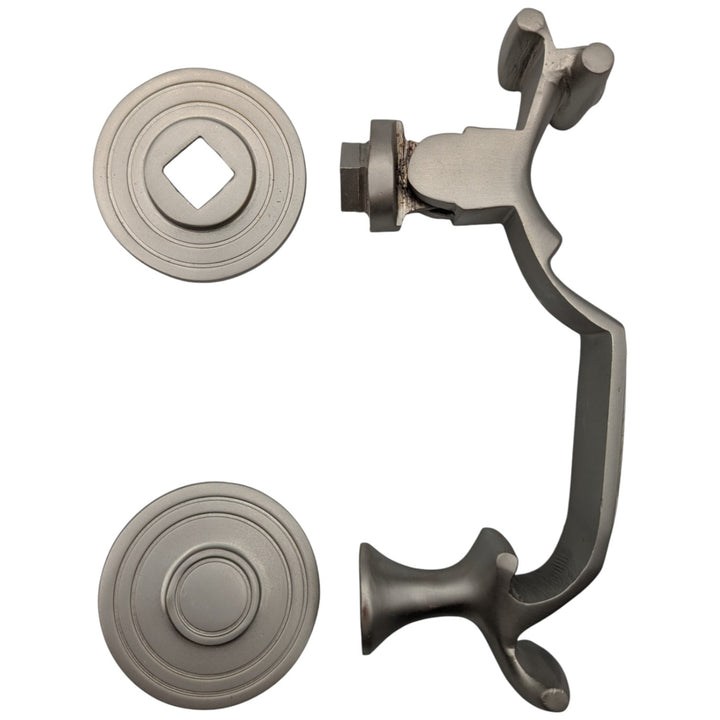 Traditional 6 1/2 Inch Brass Doctor's Door Knocker (Brushed Nickel Finish)