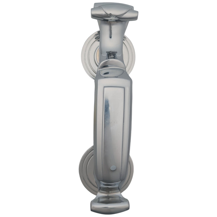 Traditional 8 Inch Brass Doctor's Door Knocker (Polished Chrome Finish)