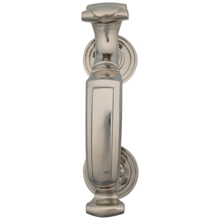 ##Antique Hardware## Traditional 8 Inch Brass Doctor's Door Knocker (Polished Nickel Finish)