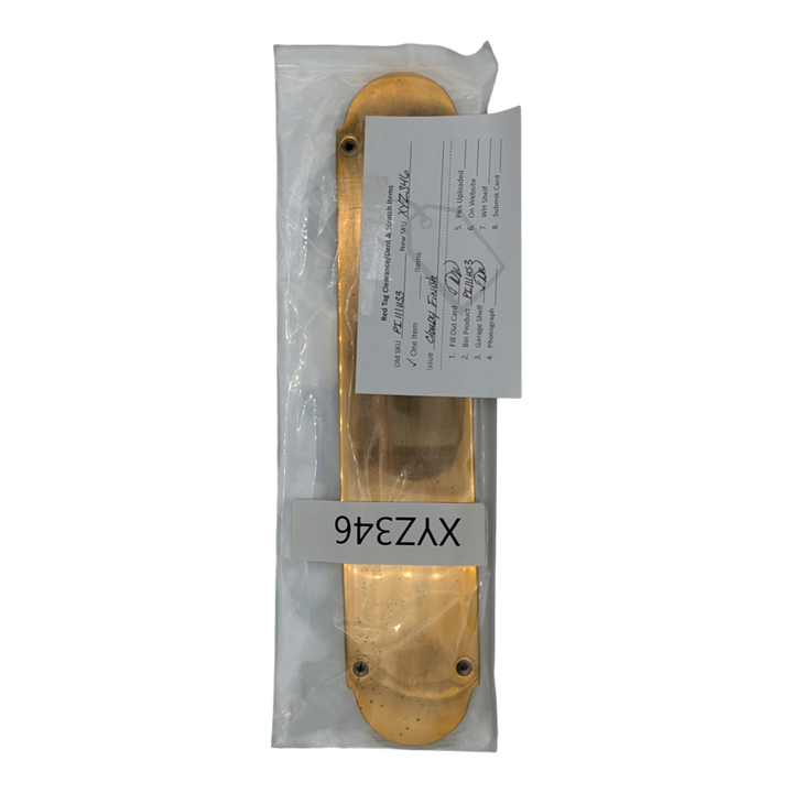 12 Inch Traditional Style Door Push Plate (Polished Brass Finish)