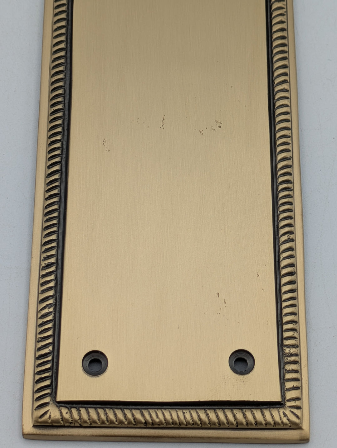 11 1/2 Inch Georgian Roped Style Door Push Plate (Antique Brass Finish)