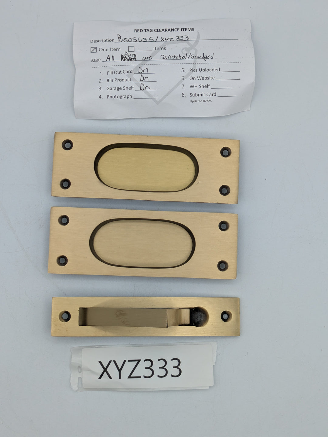 Open Box Traditional Rectangular Pocket Door Set (Antique Brass Finish)