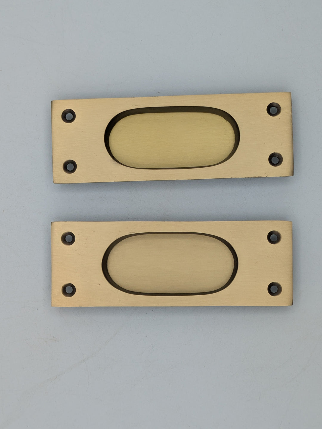 Open Box Traditional Rectangular Pocket Door Set (Antique Brass Finish)