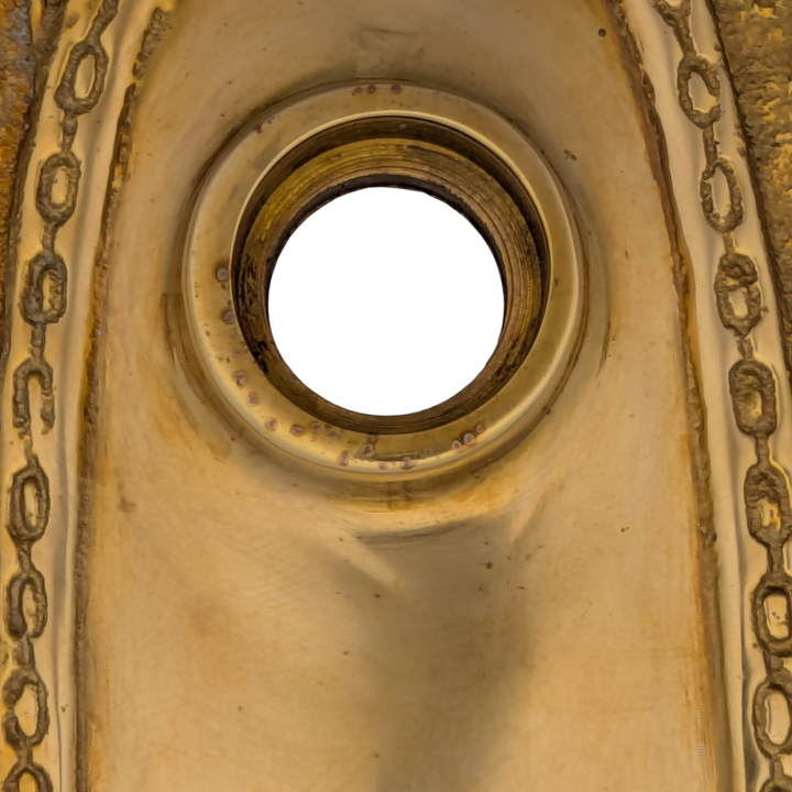 Ornate Victorian Long Solid Brass Backplate (Polished Brass Finish)