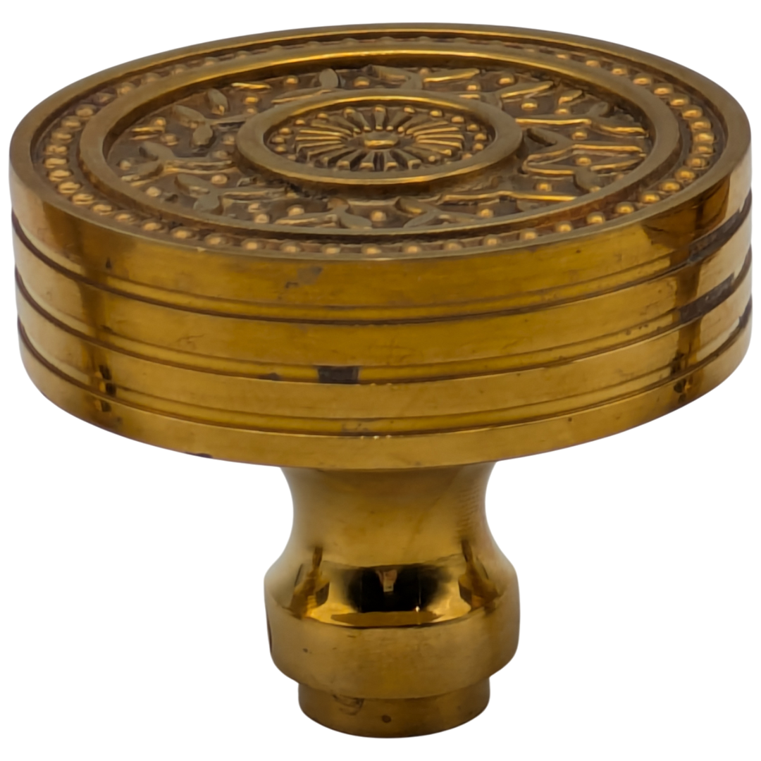 Rice Pattern Solid Brass Spare Door Knob (Polished Brass Finish)