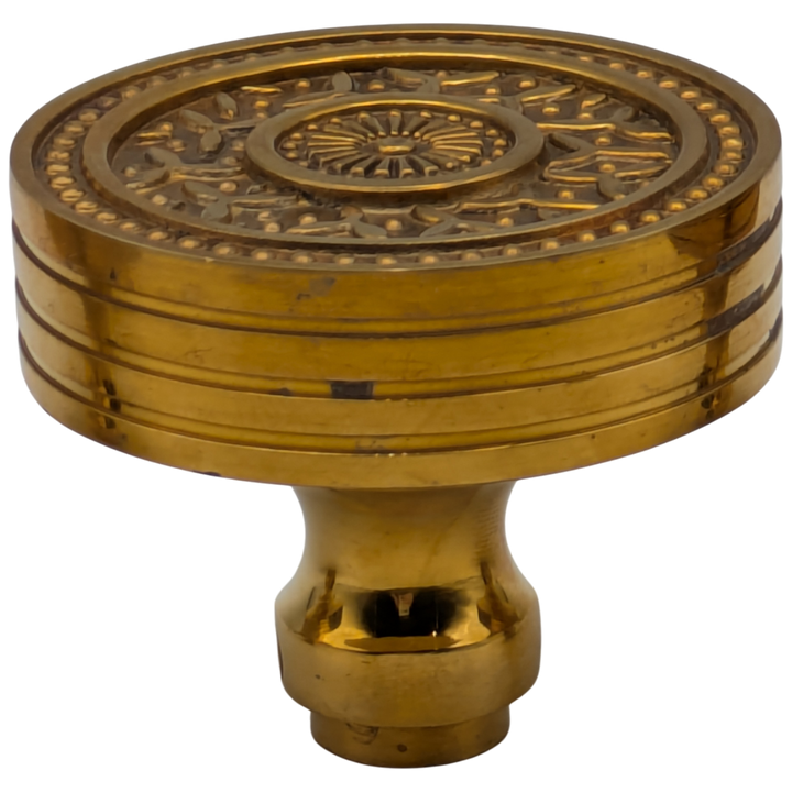 Rice Pattern Solid Brass Spare Door Knob (Polished Brass Finish)