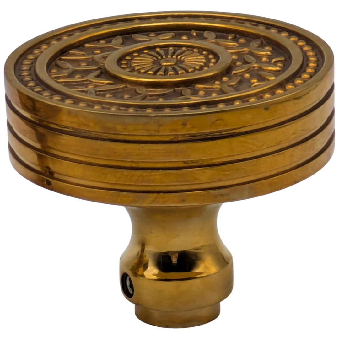 Rice Pattern Solid Brass Spare Door Knob (Polished Brass Finish)