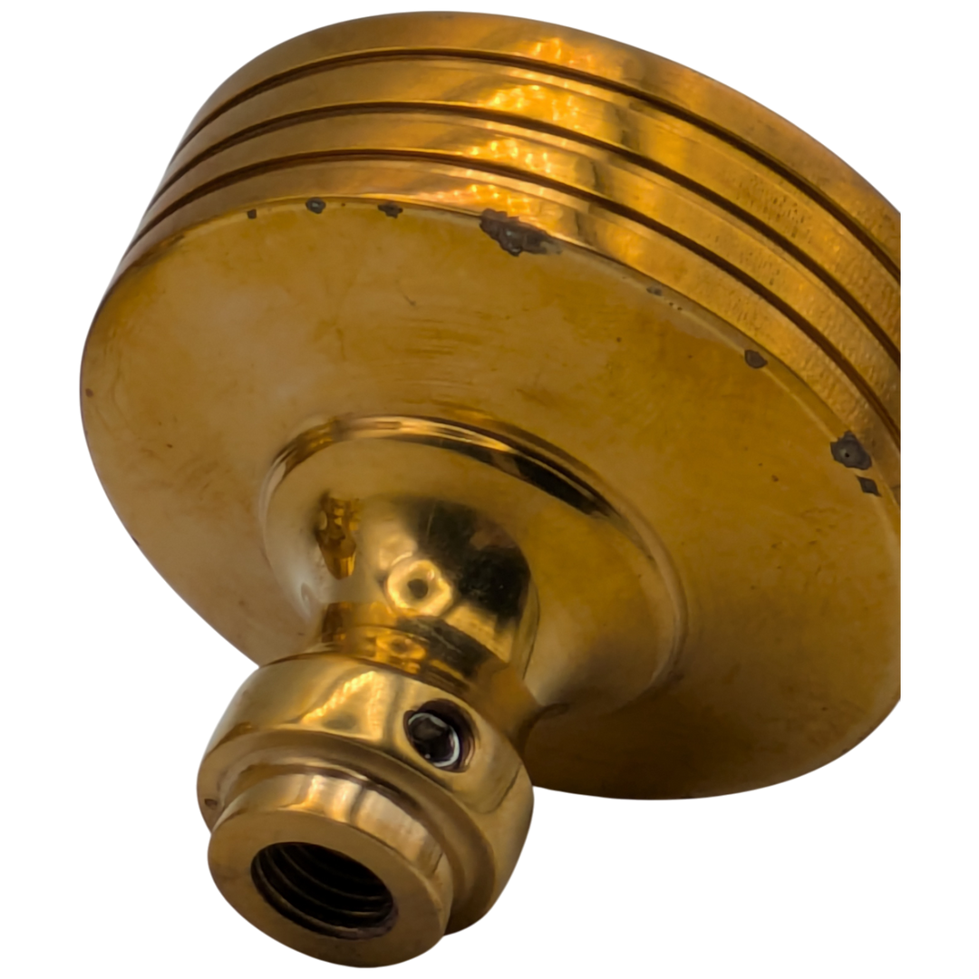 Rice Pattern Solid Brass Spare Door Knob (Polished Brass Finish)