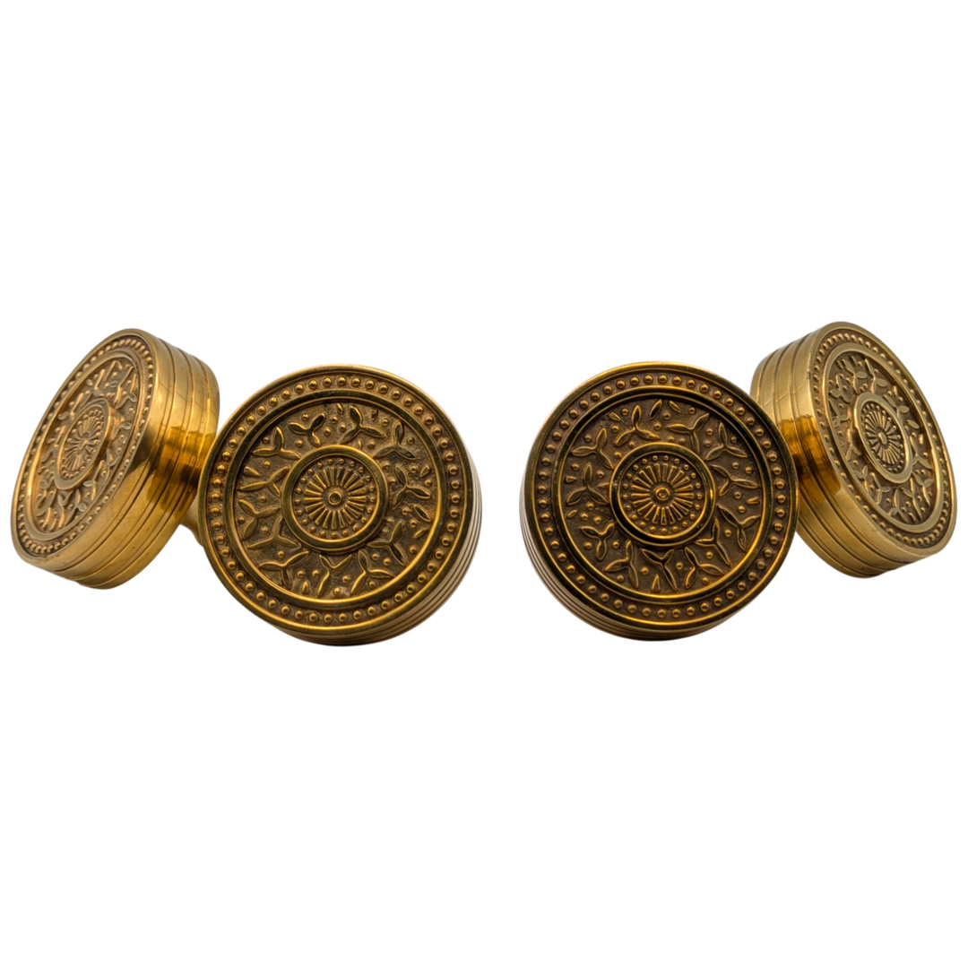 Rice Pattern Solid Brass Spare Door Knob (Polished Brass Finish)