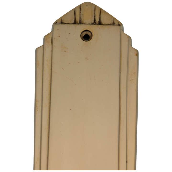 9 Inch Tall Art Deco Style Brass Push Plate (Polished Brass Finish)