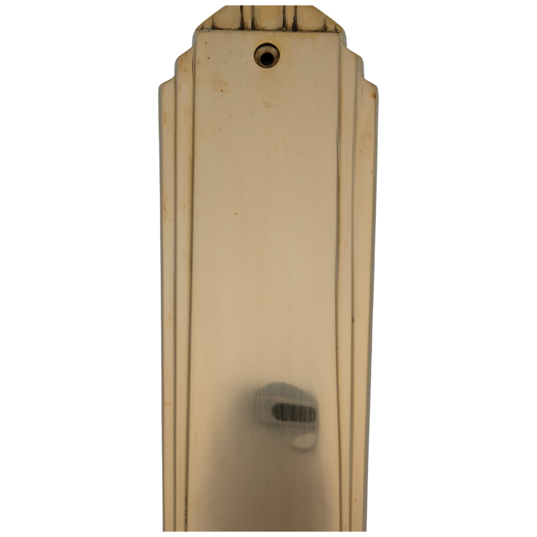 9 Inch Tall Art Deco Style Brass Push Plate (Polished Brass Finish)