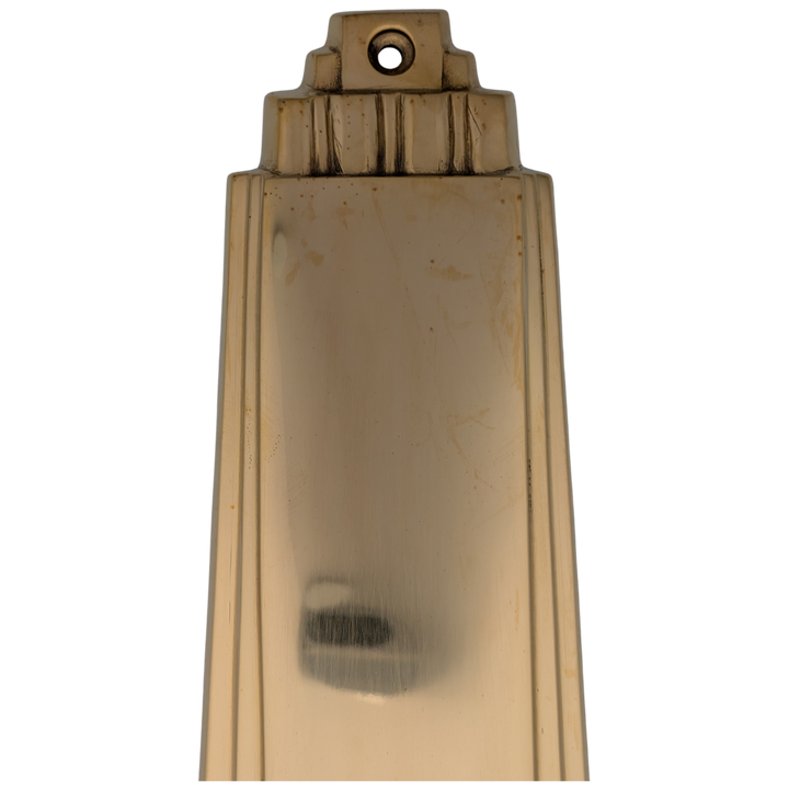 9 Inch Tall Art Deco Style Brass Push Plate (Polished Brass Finish)