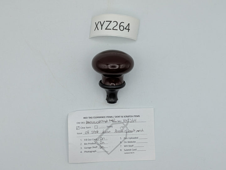 Brown Porcelain Spare Knob (Black Bronze Finish)