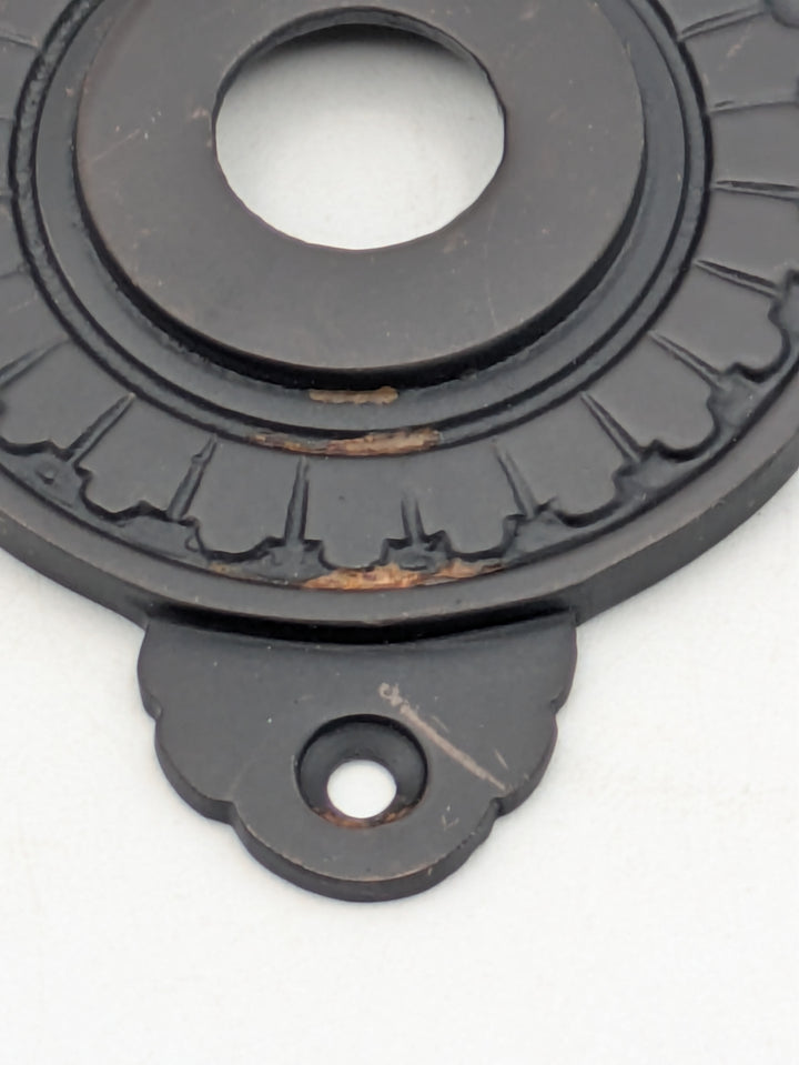 Art Deco Solid Brass Passage Doorknob Rosette (Black Bronze Finish)