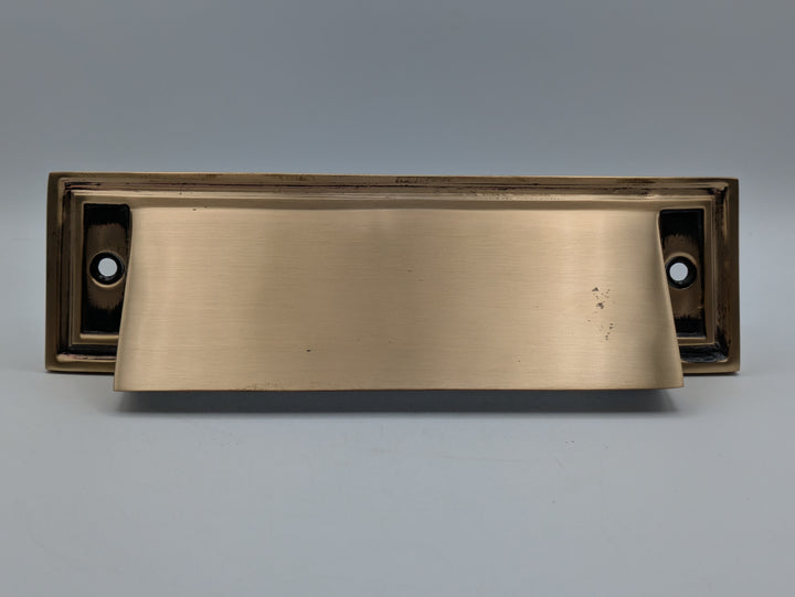 Open Box Interior Chute for Mission Style Mail Slot (Antique Brass Finish)