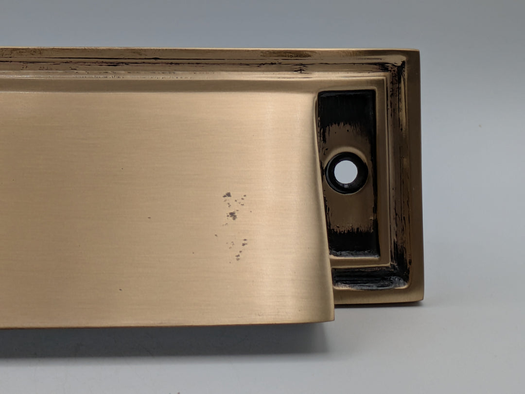 Open Box Interior Chute for Mission Style Mail Slot (Antique Brass Finish)