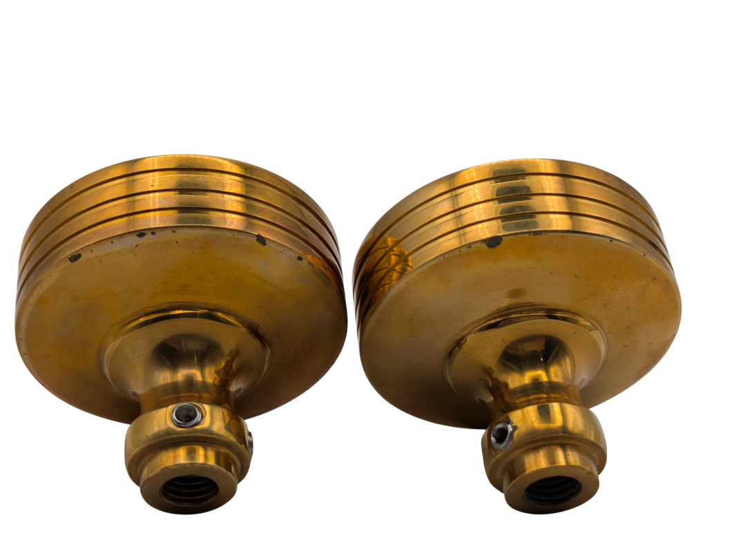Rice Pattern Solid Brass Spare Door Knob Set (Polished Brass Finish)