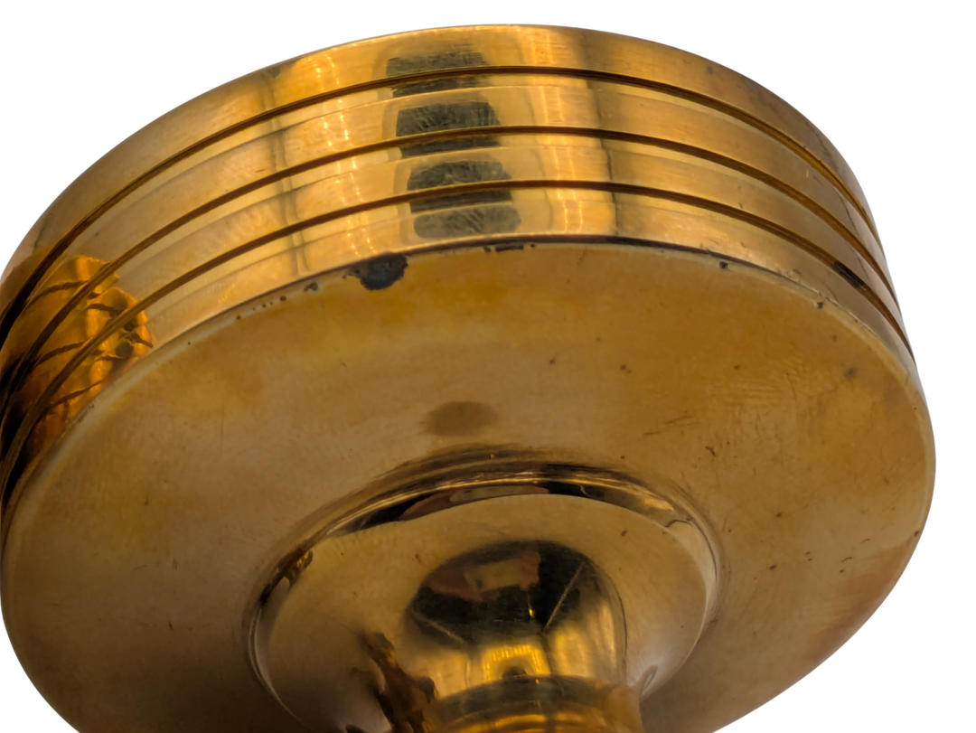 Rice Pattern Solid Brass Spare Door Knob Set (Polished Brass Finish)