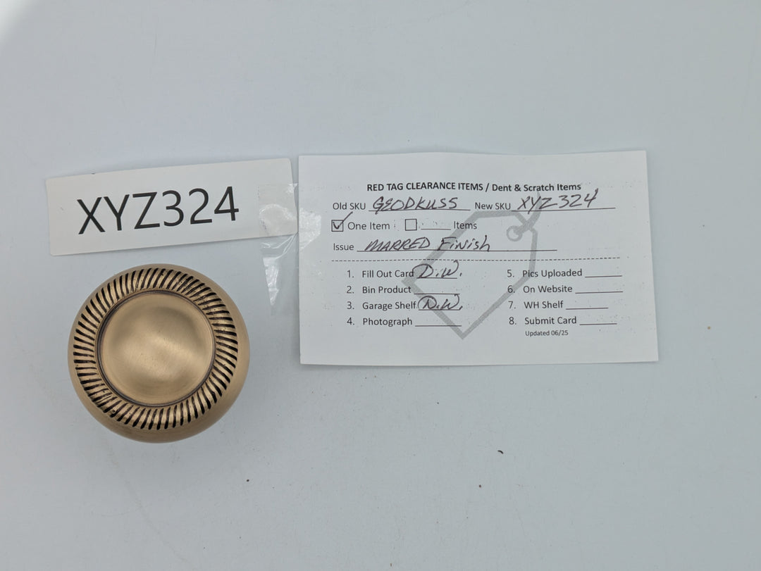 Georgian Roped Solid Brass Spare Door Knob (Antique Brass Finish)