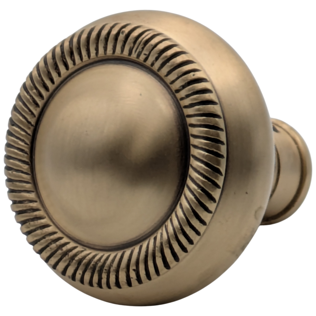 Georgian Roped Solid Brass Spare Door Knob (Antique Brass Finish)