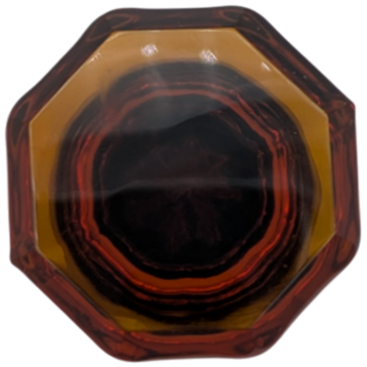 Open Box Sale Item 1 3/8 Inch Glass Octagon Old Town Cabinet and Furniture Knob (Amber Glass)