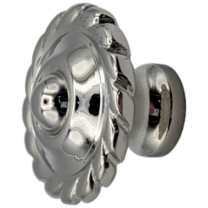 1 1/2 Inch Solid Brass Georgian Roped Cabinet & Furniture Knob (Polished Nickel Finish)