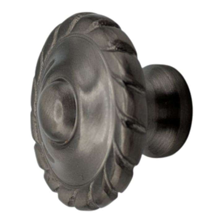 1 1/2 Inch Solid Brass Georgian Roped Cabinet & Furniture Knob (Brushed Nickel Finish)