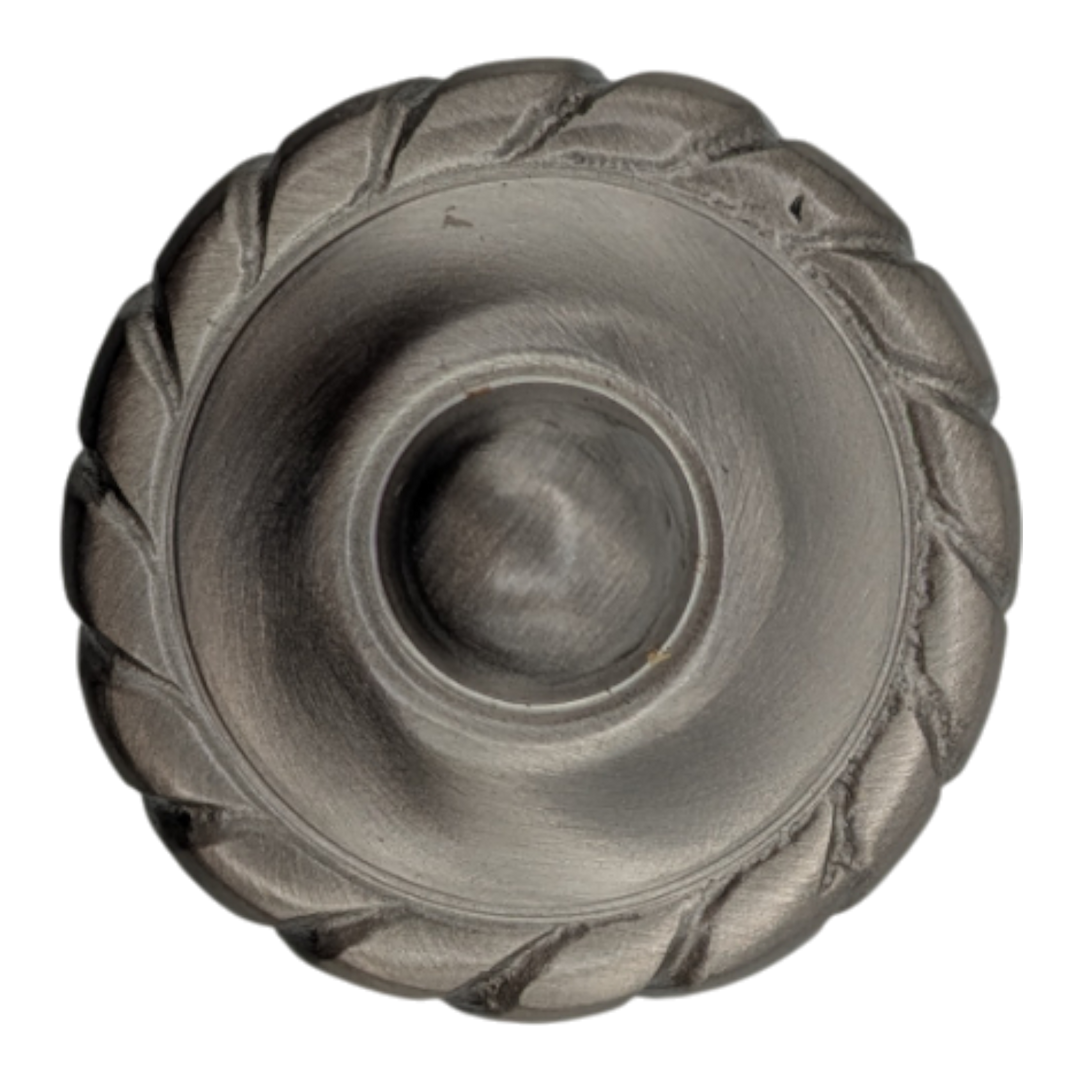 1 1/2 Inch Solid Brass Georgian Roped Cabinet & Furniture Knob (Brushed Nickel Finish)