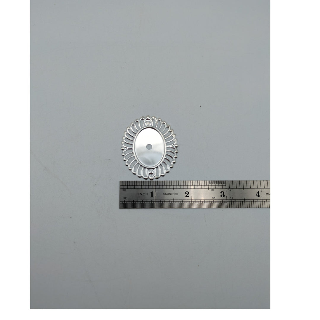 1 3/4 Inch Oval Back Plate (Polished Chrome Finish)