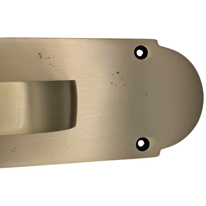 12 Inch Traditional Door Pull & Plate (Antique Brass Finish)