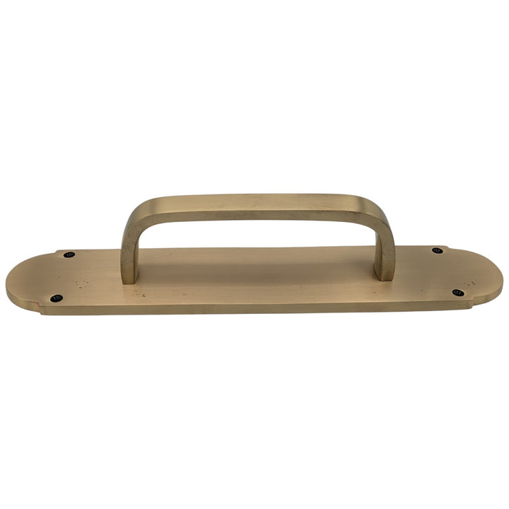 12 Inch Traditional Door Pull & Plate (Antique Brass Finish)
