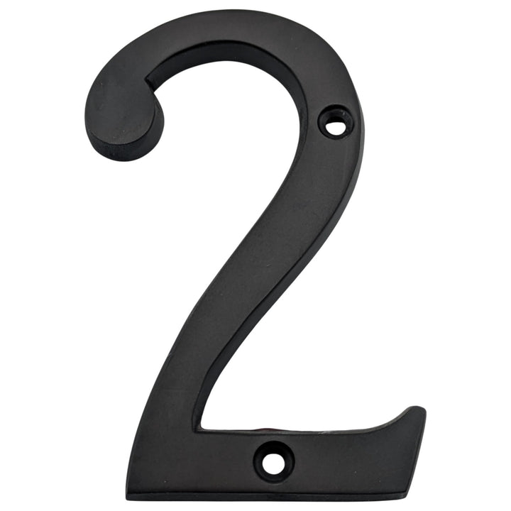 4 Inch Tall House Number 2 (Black Bronze Finish)