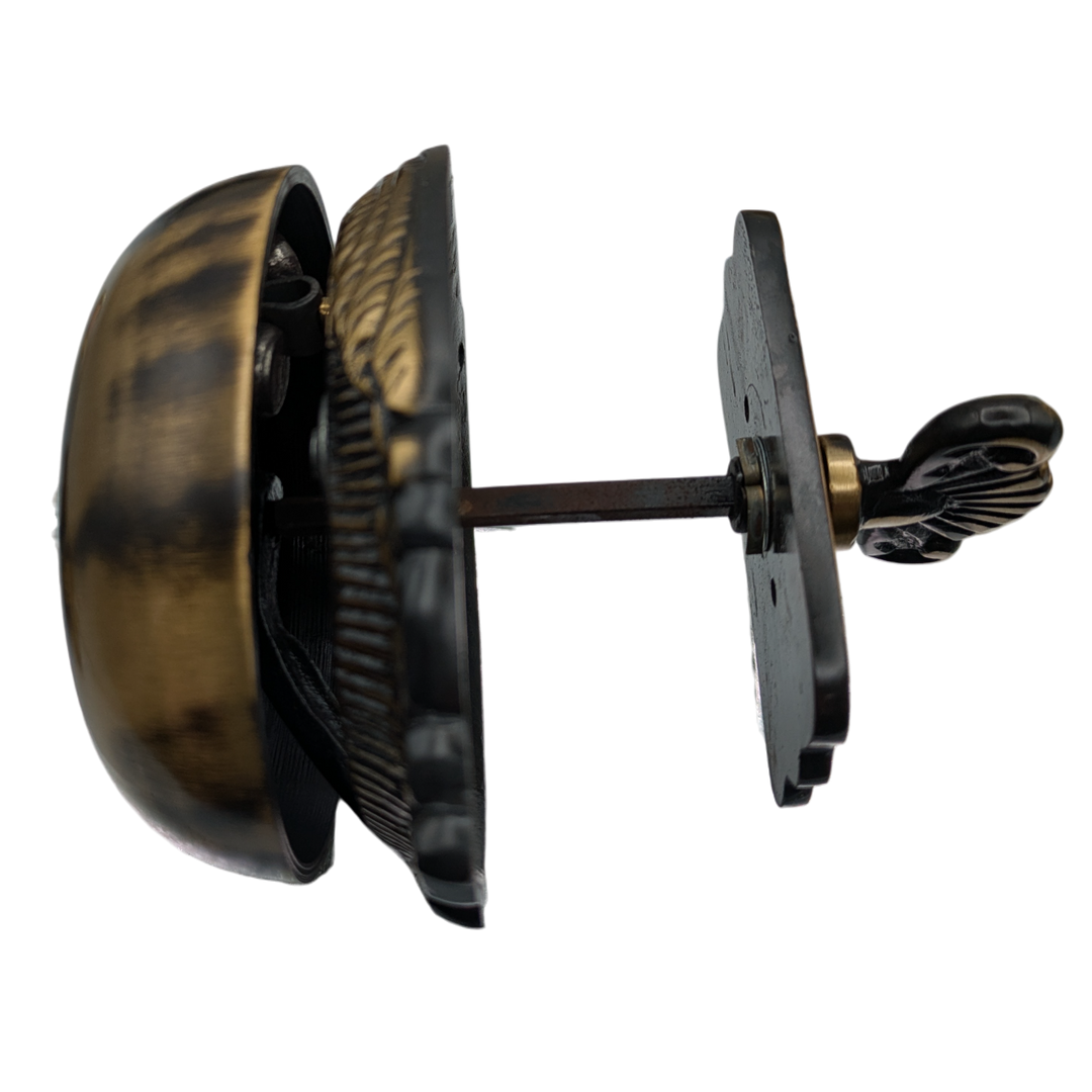 Brass Mechanical Twist Door Bell 5 3/8 Inch (Antique Brass Finish)