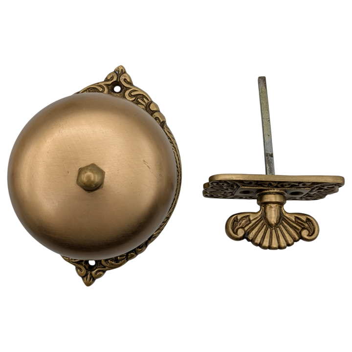 Brass Mechanical Twist Door Bell 5 3/8 Inch (Polished Brass Finish)