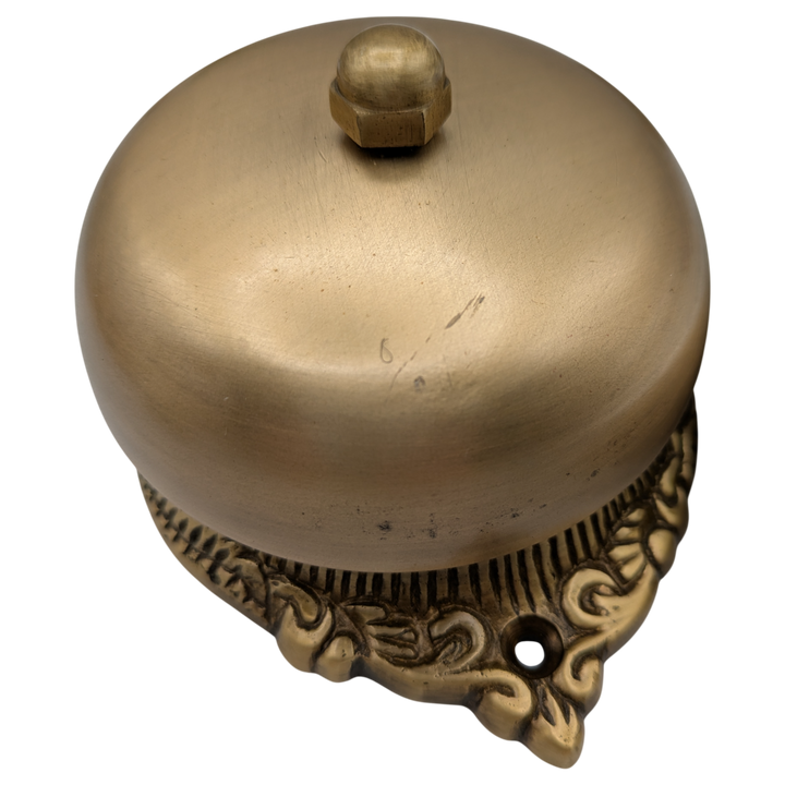 Brass Mechanical Twist Door Bell 5 3/8 Inch (Polished Brass Finish)