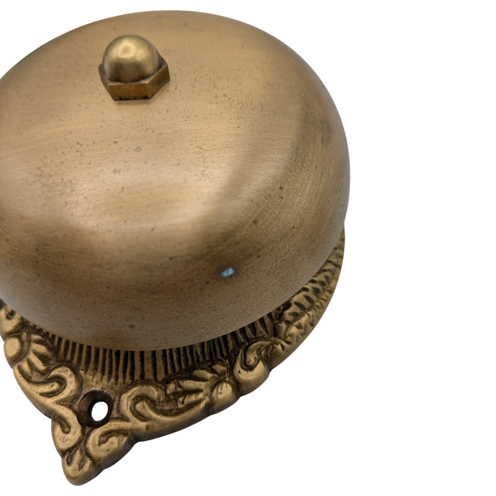 Brass Mechanical Twist Door Bell 5 3/8 Inch (Polished Brass Finish)
