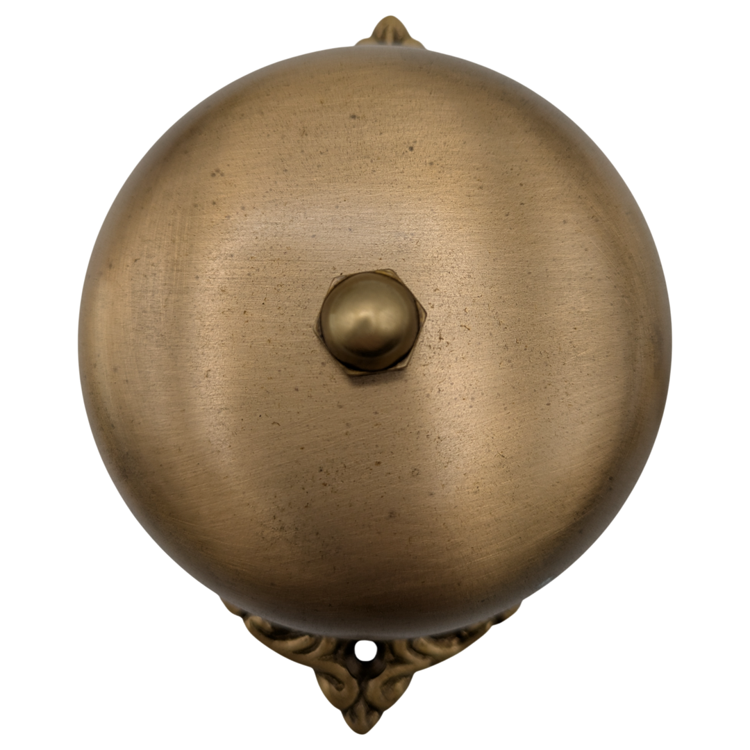 Brass Mechanical Twist Door Bell 5 3/8 Inch (Polished Brass Finish)
