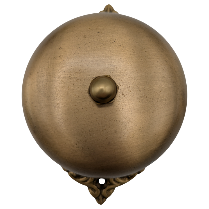 Brass Mechanical Twist Door Bell 5 3/8 Inch (Polished Brass Finish)