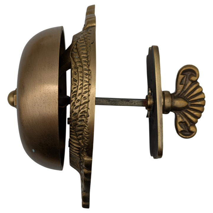 Brass Mechanical Twist Door Bell 5 3/8 Inch (Polished Brass Finish)