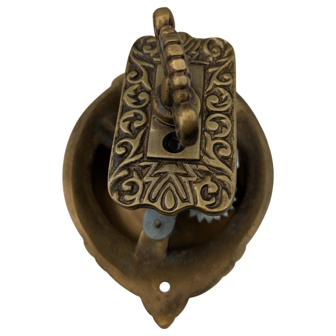 Brass Mechanical Twist Door Bell 5 3/8 Inch (Polished Brass Finish)