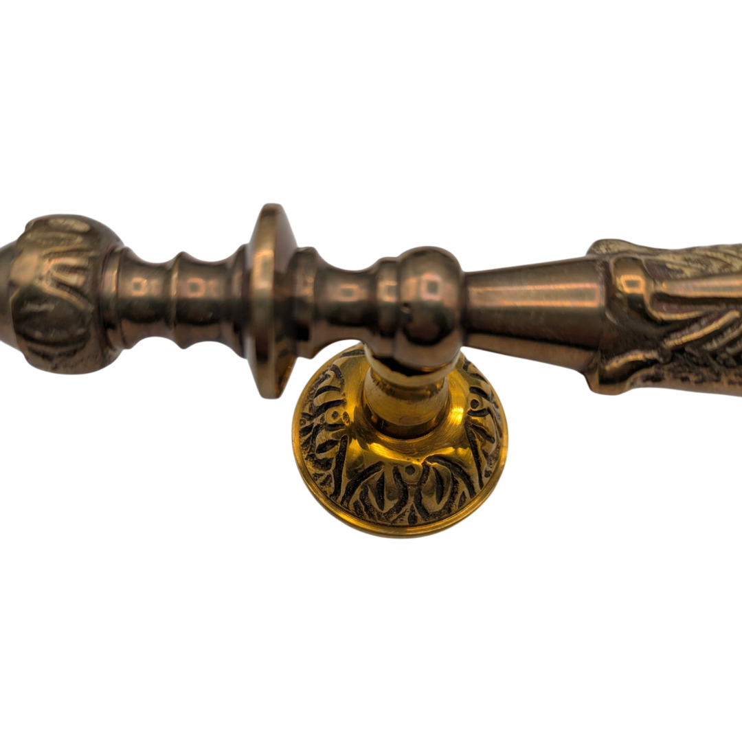 8 Inch (4 1/2 Inch C-C) Solid Brass French Empire Door Pull (Polished Brass Finish)