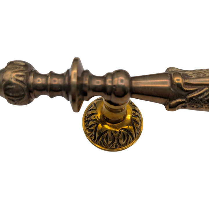 8 Inch (4 1/2 Inch C-C) Solid Brass French Empire Door Pull (Polished Brass Finish)