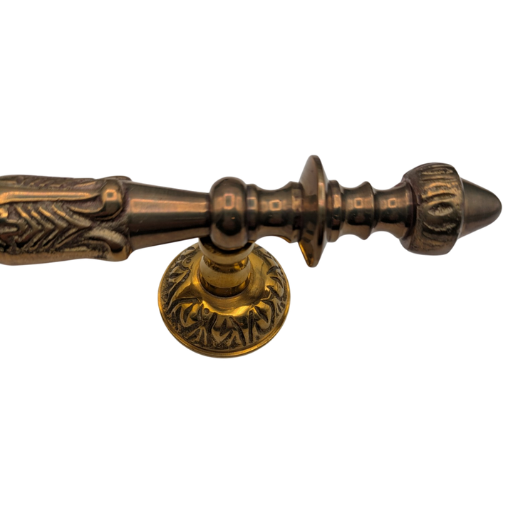 8 Inch (4 1/2 Inch C-C) Solid Brass French Empire Door Pull (Polished Brass Finish)