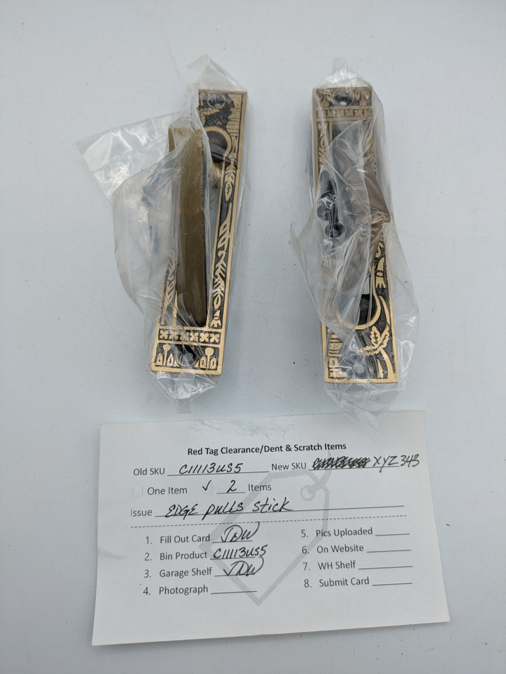 5 Inch Solid Brass Broken Leaf Edge Pull (Several Finishes Available) (Copy)