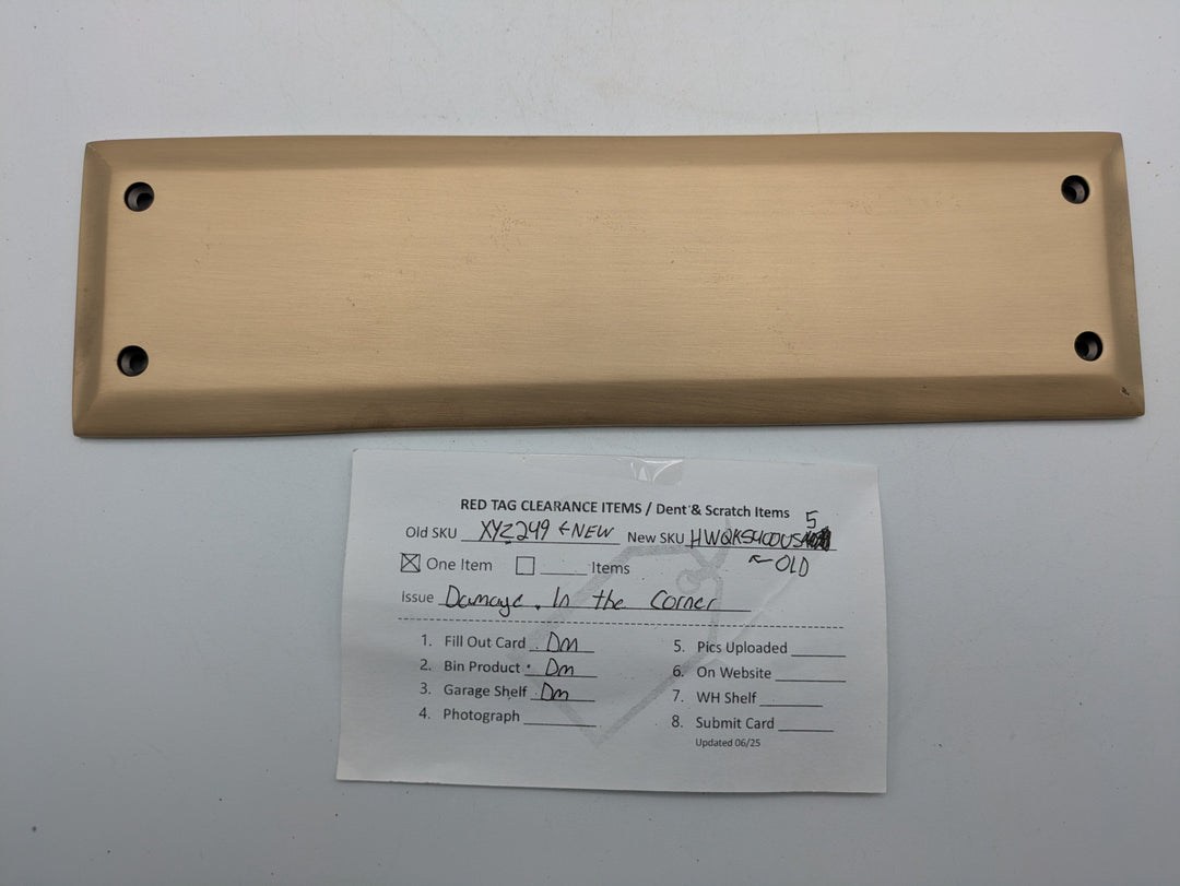 10 Inch Quaker Style Push Plate (Antique Brass Finish)