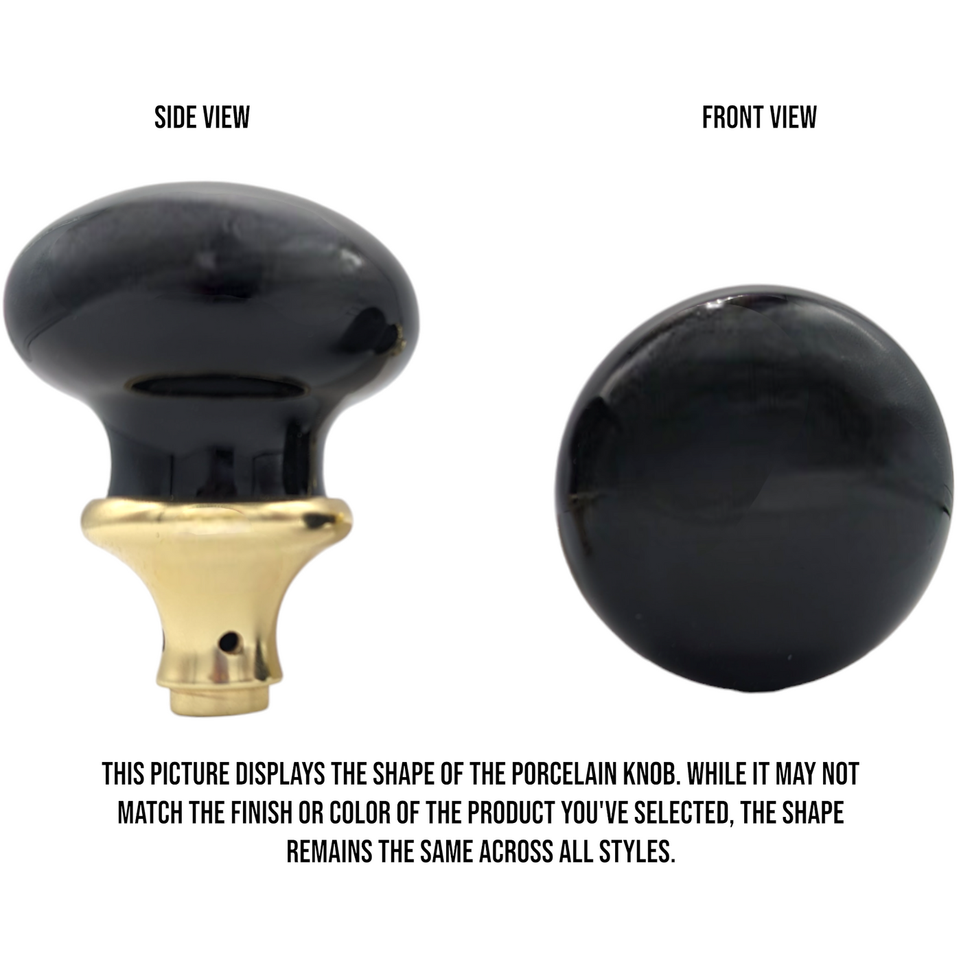 Discounted Sale Item Black Porcelain Spare Knob Set (Several Finishes Available)