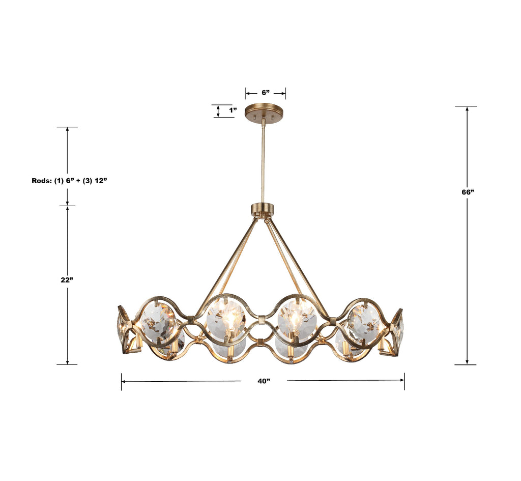 ##Antique Hardware## Quincy 10 Light Distressed Twilight Chandelier