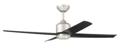 Antique Hardware 52" Quell Fan, Painted Nickel Finish, Flat Black Blades. LED Light, WIFI and Control Included Ceiling Fan