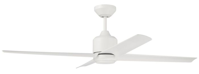 Antique Hardware 52" Quell Fan, White Finish, White Blades. LED Light, WIFI and Control Included Ceiling Fan