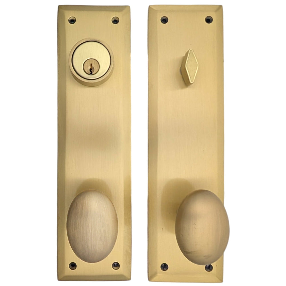 ##Antique Hardware## Quaker Style Single-Door Deadbolt Entryway Set (Several Finish Options)